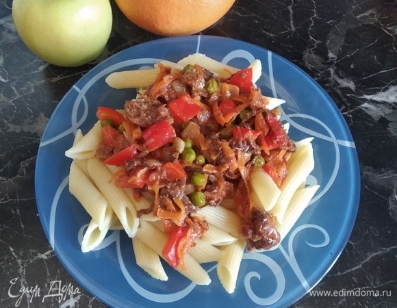 Макароны с тушенкой из лося