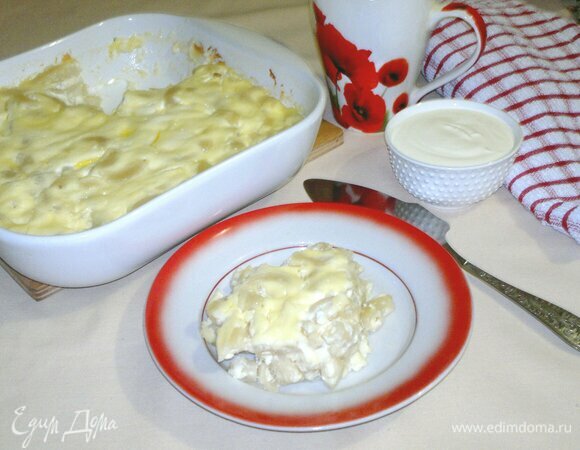 Запеканка из макарон с творогом