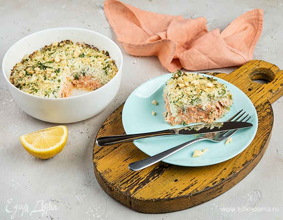 «Рис» из цветной капусты с лососем «Рис» из цветной капусты с лососем