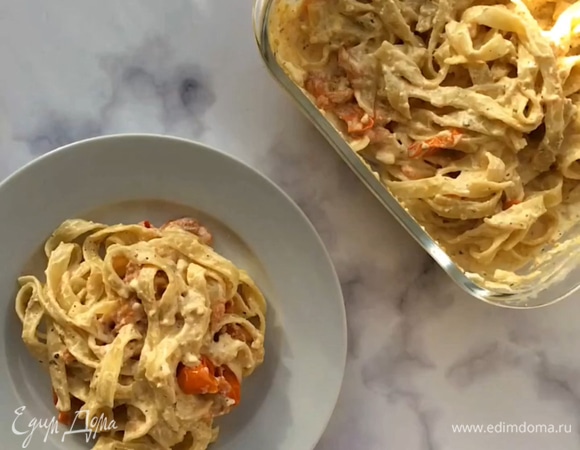 Паста с брынзой и помидорами черри