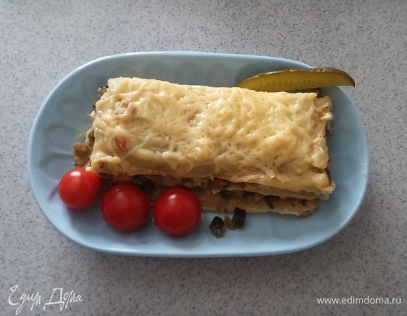 Лазанья с начинкой из тушеных овощей