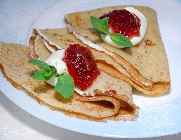 Ореховые блины с творожным кремом Ореховые блины с творожным кремом