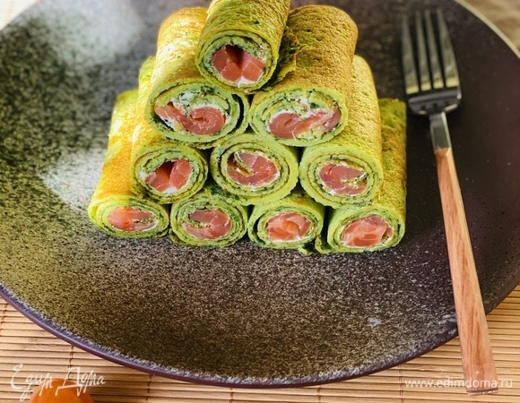 Блинчики со шпинатом и начинкой из форели Блинчики со шпинатом и начинкой из форели