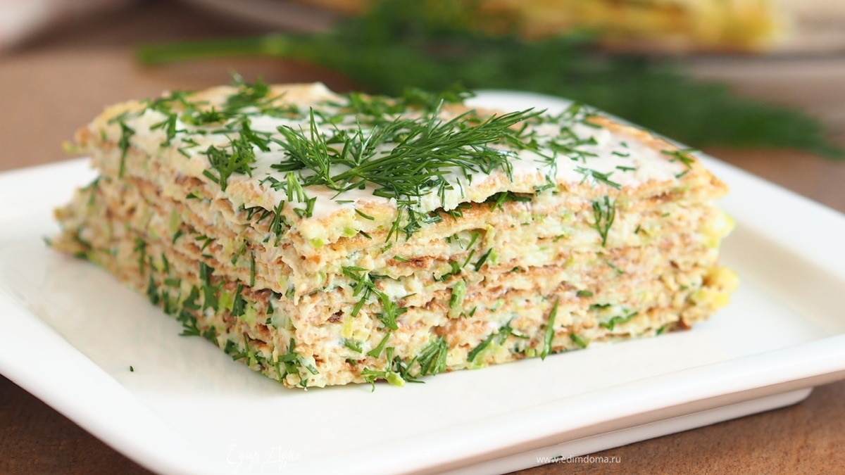 Закусочный торт из кабачков