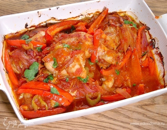 Запеченная курица аль аррабьята Запеченная курица аль аррабьята