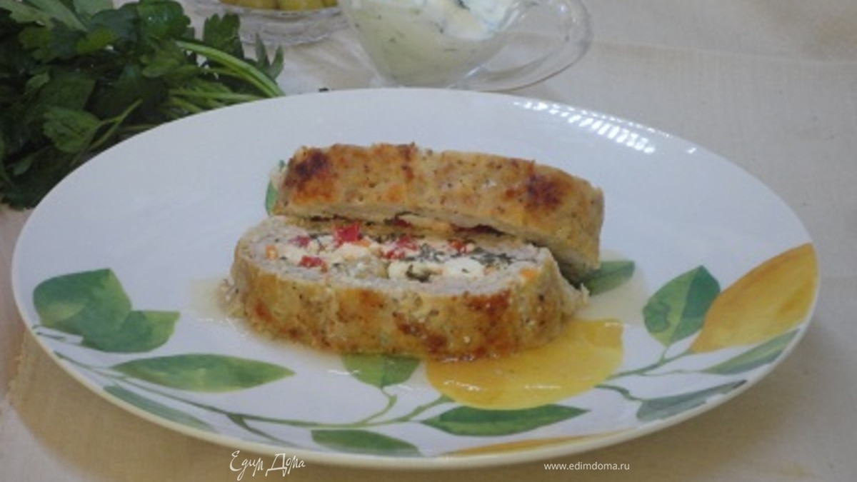 Мясной рулет по-гречески