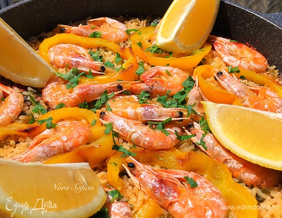 Рис с креветками и чоризо Рис с креветками и чоризо