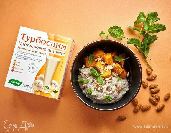 Пудинг с запеченной тыквой и семенами чиа