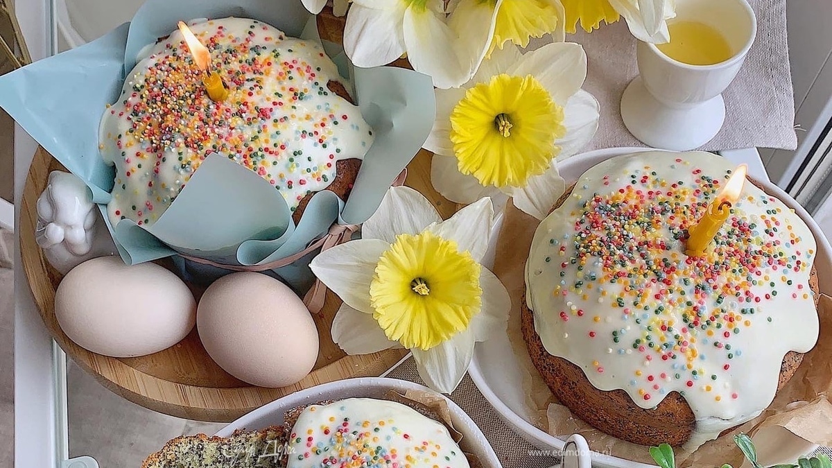 Творожный маково-лимонный кулич