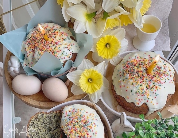 Творожный маково-лимонный кулич