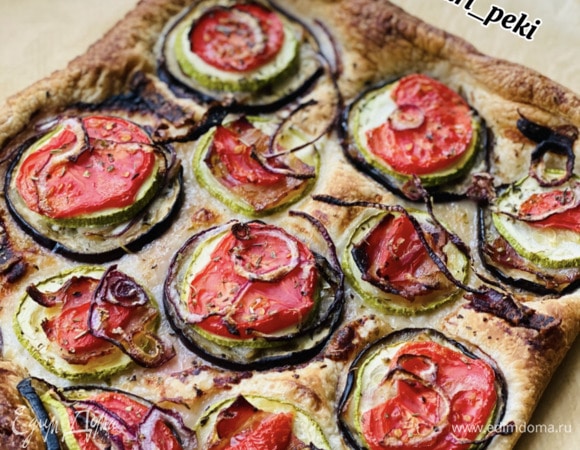 Ленивая пицца на слоеном тесте