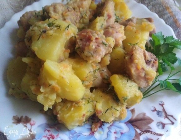 Быстрое жаркое на молоке из курицы с картофелем