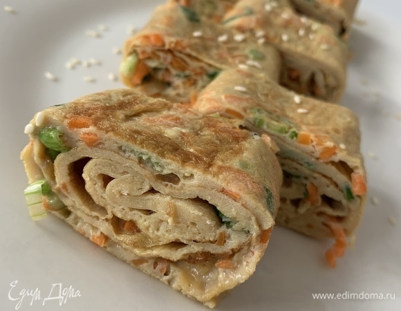 Японский омлет с овощами