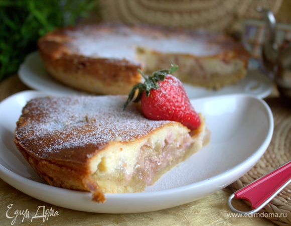 Пирог «Ревень под творожной заливкой»