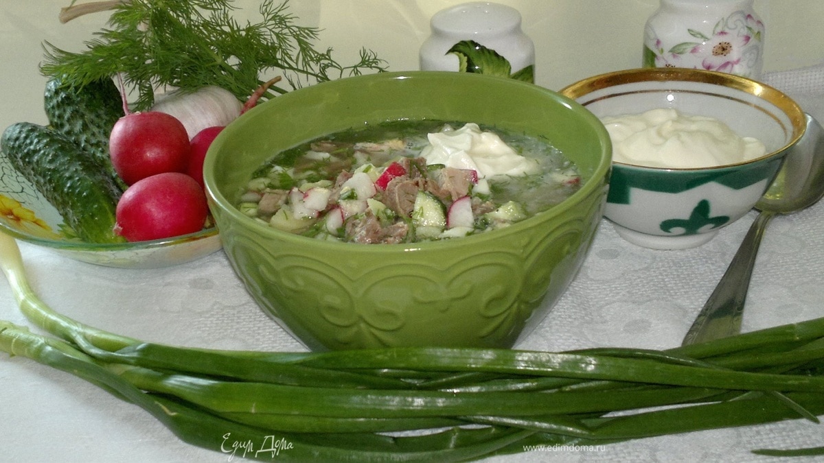 Окрошка с говядиной