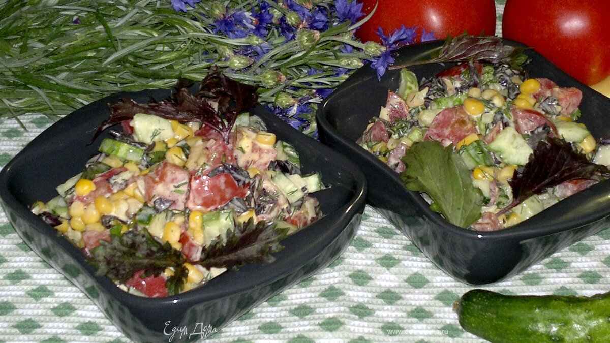 Овощной салат со сметанной заправкой