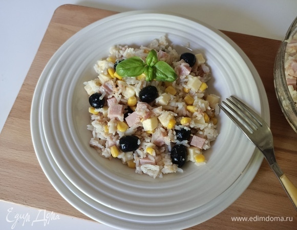 Салат с рисом без майонеза