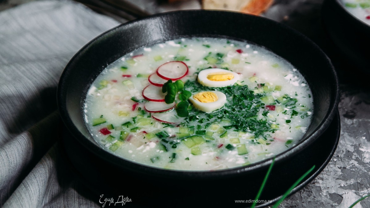 Рецепт классической окрошки на воде с яблочным уксусом