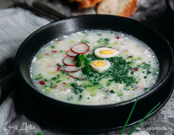 Рецепт классической окрошки на воде с яблочным уксусом