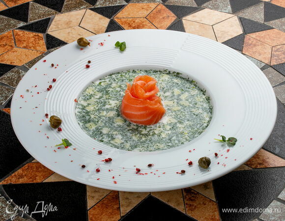 Окрошка с красной рыбой