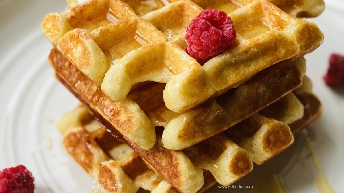 Творожно-банановые вафли
