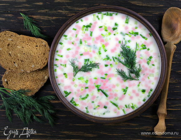 Рецепт классической окрошки с колбасой без картошки