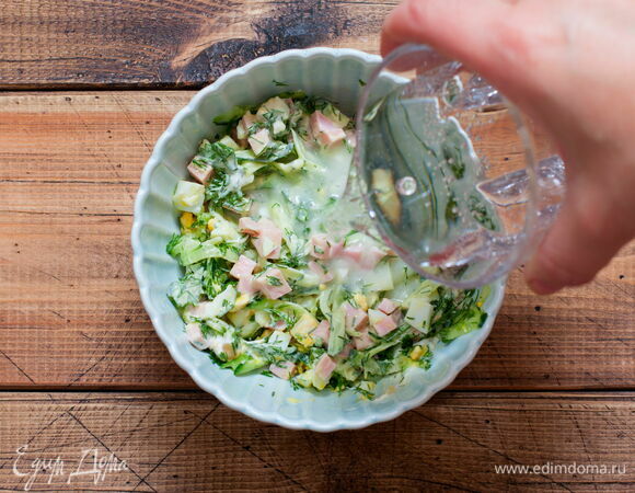 Рецепт классической окрошки на минеральной воде с майонезом