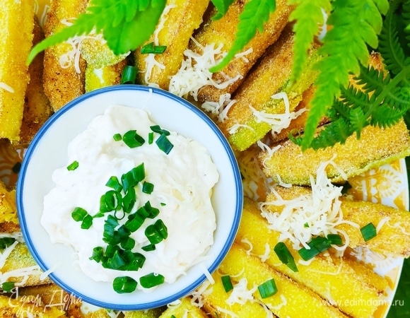 Хрустящие кабачки с чесночным соусом Хрустящие кабачки с чесночным соусом