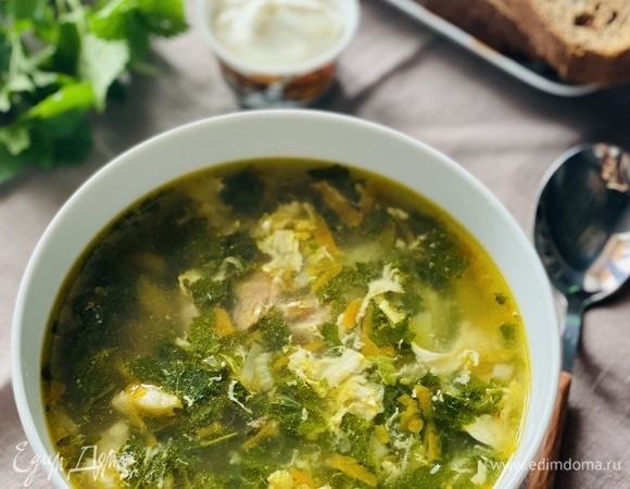 Как приготовить Зеленый суп из щавеля с яйцом и мясом классический просто рецепт пошаговый