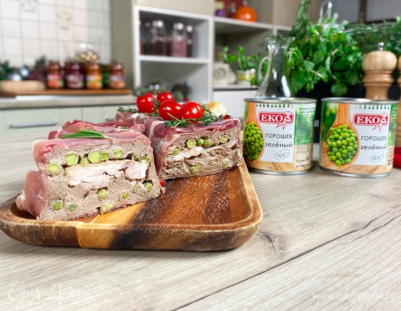 Террин из куриной печени с горошком Террин из куриной печени с горошком
