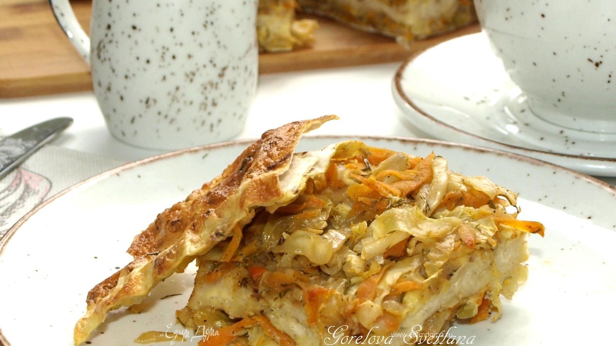 Пирог из лаваша с капустой