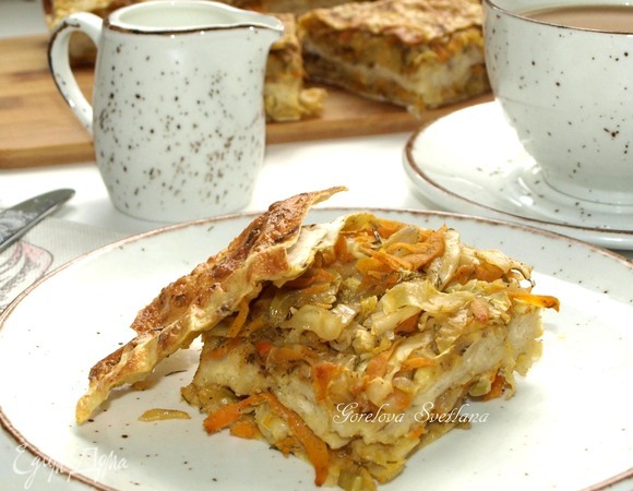 Пирог из лаваша с капустой Пирог из лаваша с капустой
