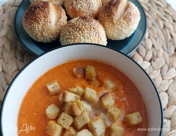 Крем-суп из цветной капусты и красного перца 