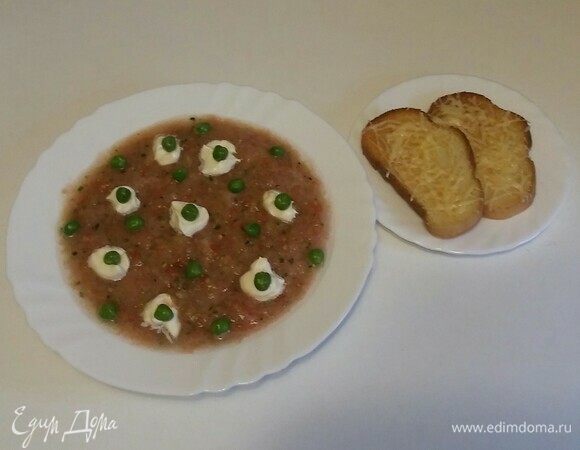 Овощной суп-пюре с сырными тостами