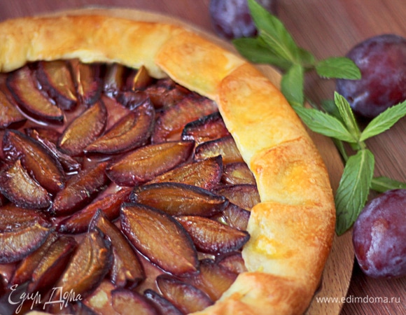 Творожная галета со сливами Творожная галета со сливами