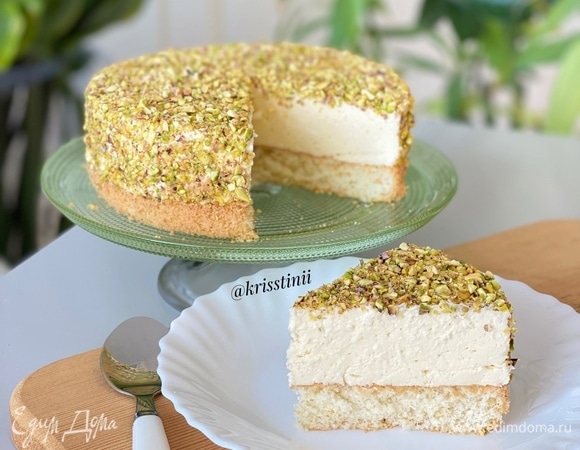 Торт «Птичье молоко» с фисташками Торт «Птичье молоко» с фисташками