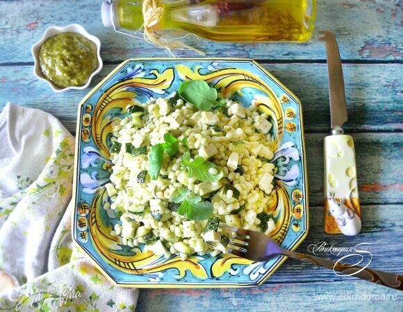 Теплый салат из перловки с цукини Теплый салат из перловки с цукини