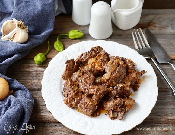 Печень по-строгановски Печень по-строгановски