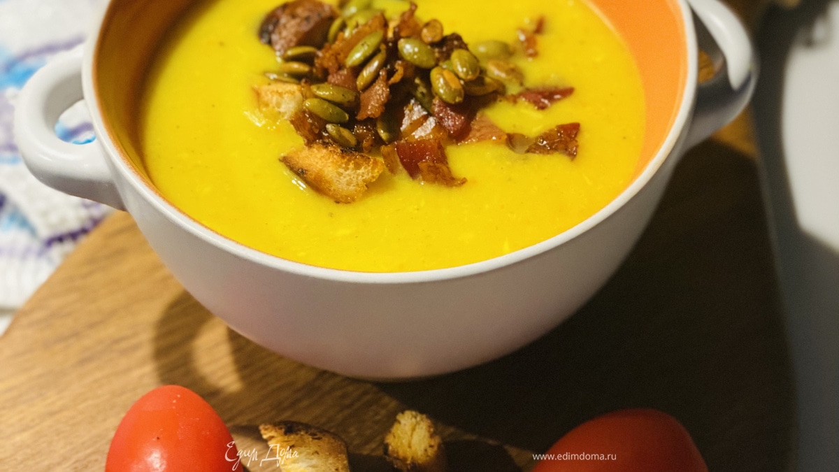 Суп-пюре из цветной капусты с беконом