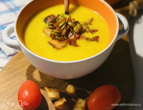 Суп-пюре из цветной капусты с беконом