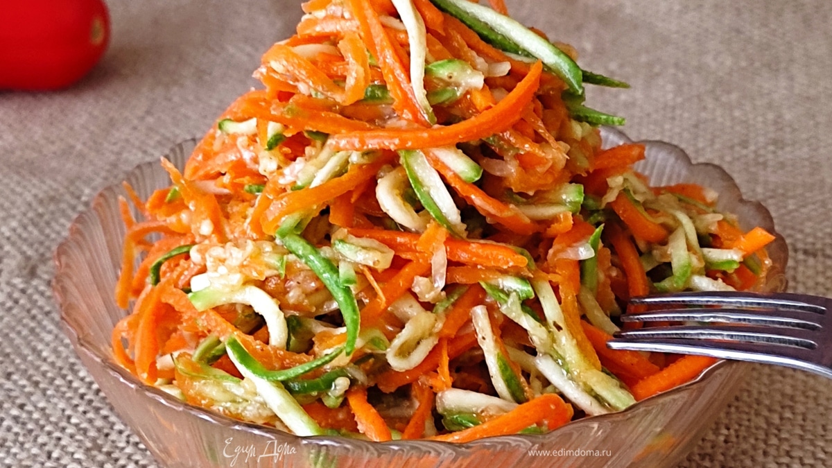 Острая закуска из кабачков и моркови