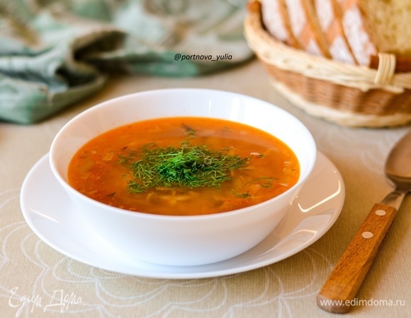 Суп с жареной капустой