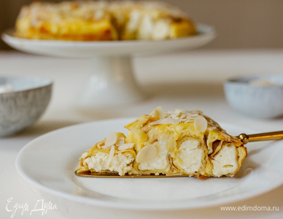 Блинный пирог с творогом