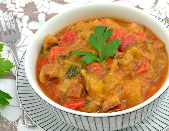 Овощное рагу с тыквой и кабачками