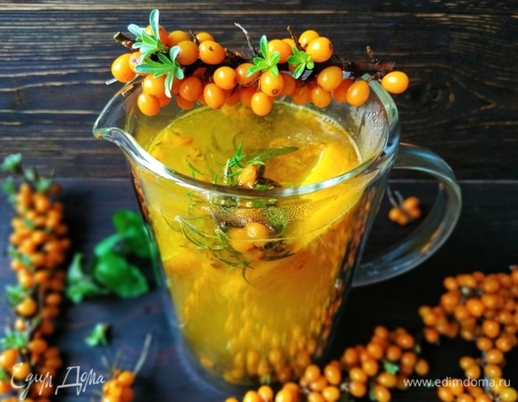 Облепиховый чай с апельсином и розмарином