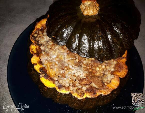 Кабоча, фаршированная гречкой и грибами Кабоча, фаршированная гречкой и грибами