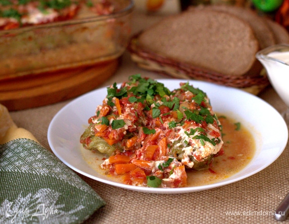 Голубцы с булгуром и пекинской капустой