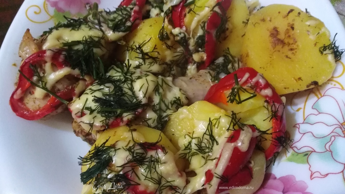 Картошка с курицей