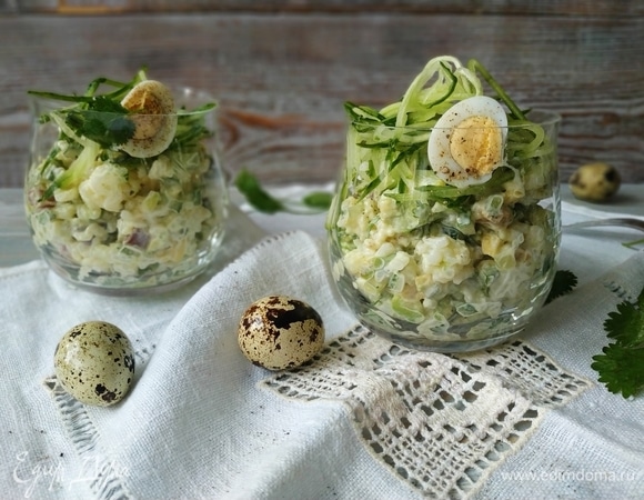 Салат с копченой рыбой