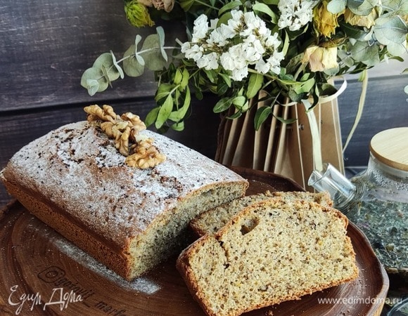 Апельсиновый кекс с орехами и шоколадом